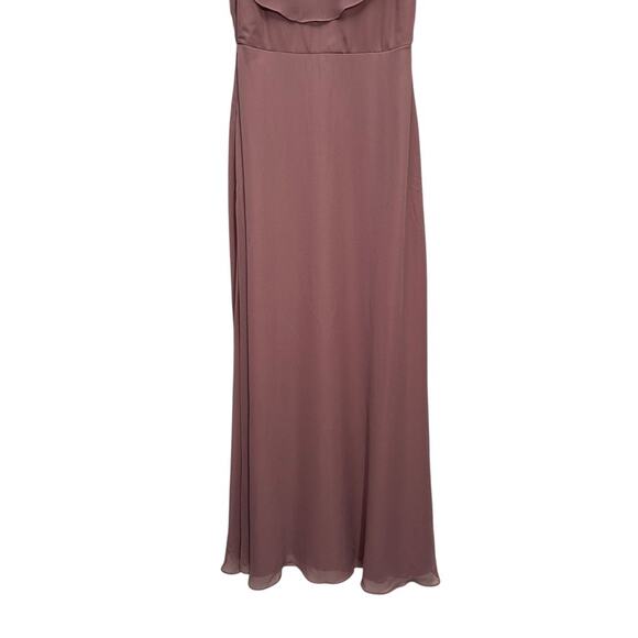 Birdy Grey Jane Convertible Bridesmaid Chiffon Dress w/Slit Dark Mauve M (6-8) - Picture 8 of 15